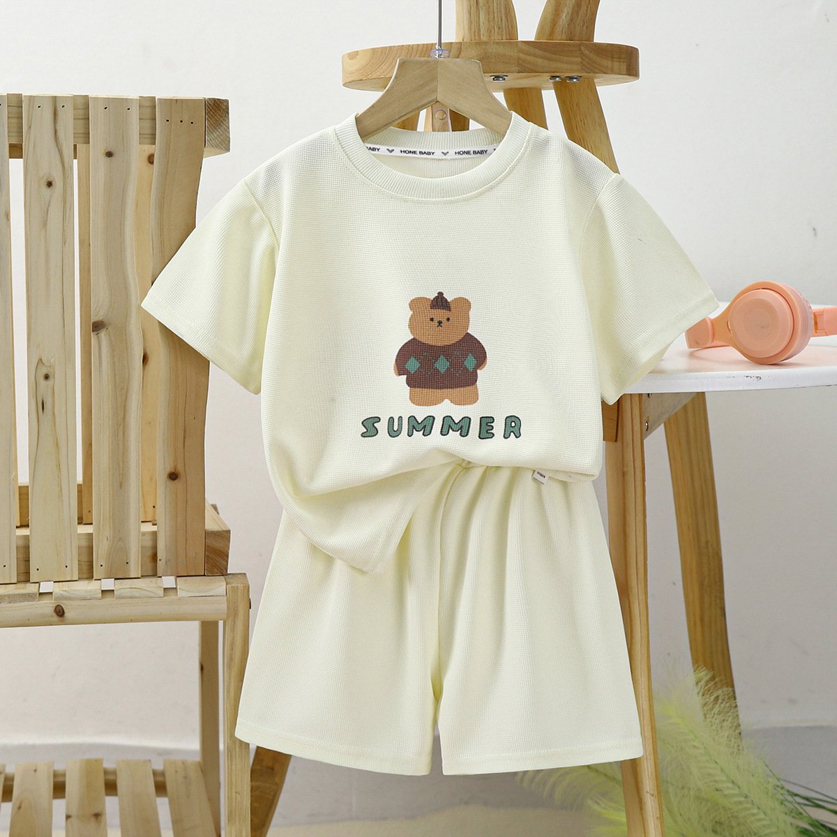 Children's suit summer new boys' sleeveless shorts set girls' clothes children's wholesale
