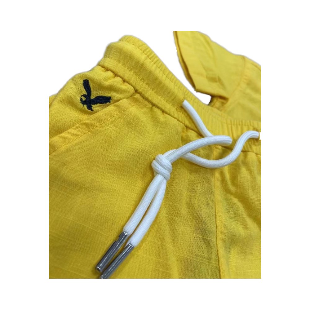 Organic kids pocket set custom boys clothing sets linen button set kids children's cotton short sleeve shirts with shorts