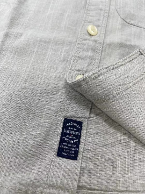 Organic kids pocket set custom boys clothing sets linen button set kids children's cotton short sleeve shirts with shorts