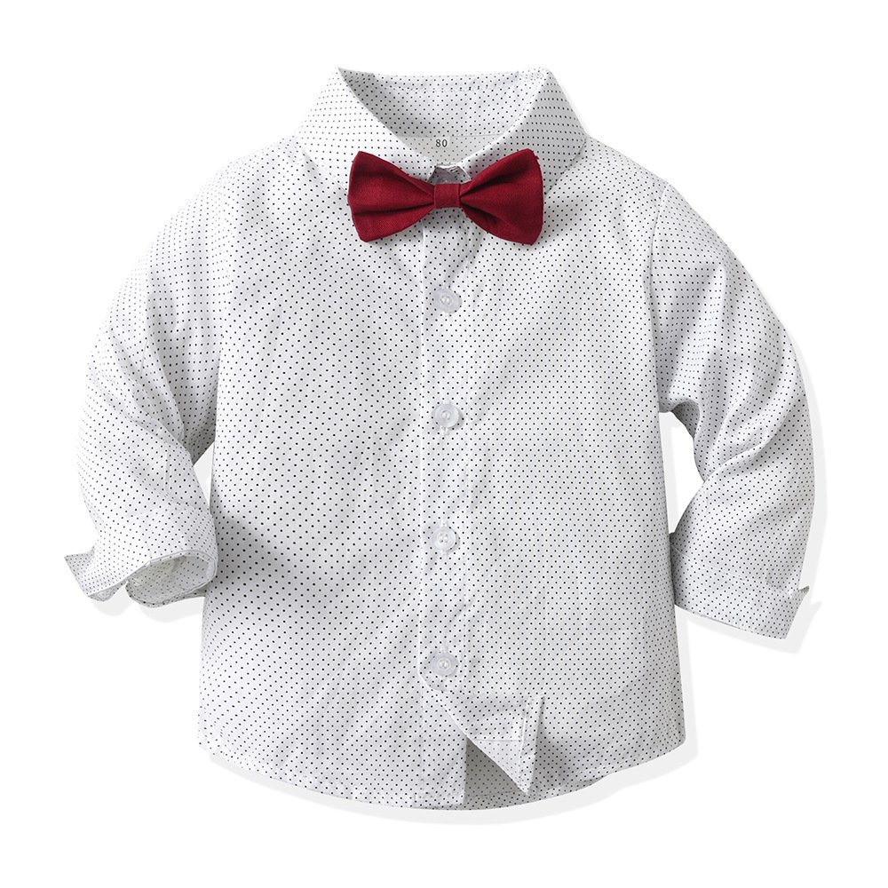 Gentlemen Boys Three-Piece Clothing Sets New Children Long-Sleeved Shirt Vest Pants 3Pcs Suit Baby Suit Christmas