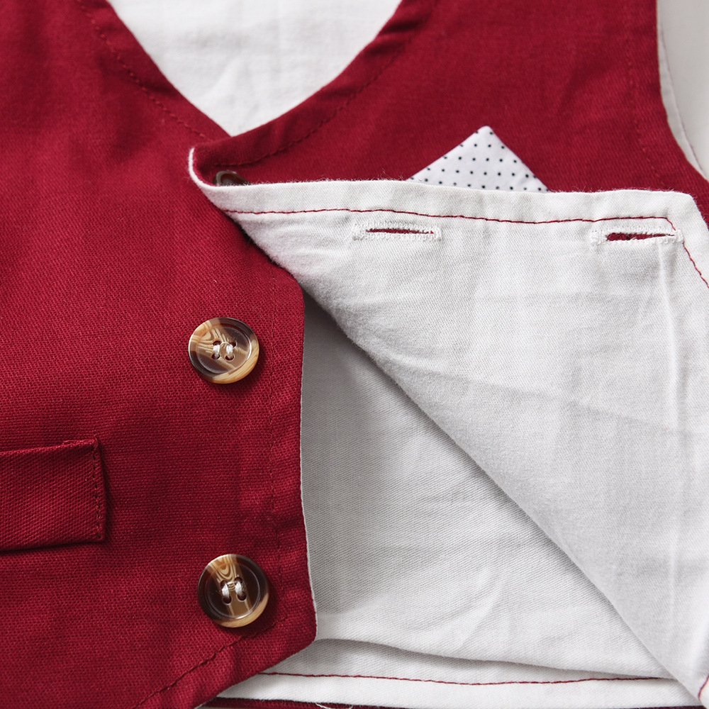 Gentlemen Boys Three-Piece Clothing Sets New Children Long-Sleeved Shirt Vest Pants 3Pcs Suit Baby Suit Christmas