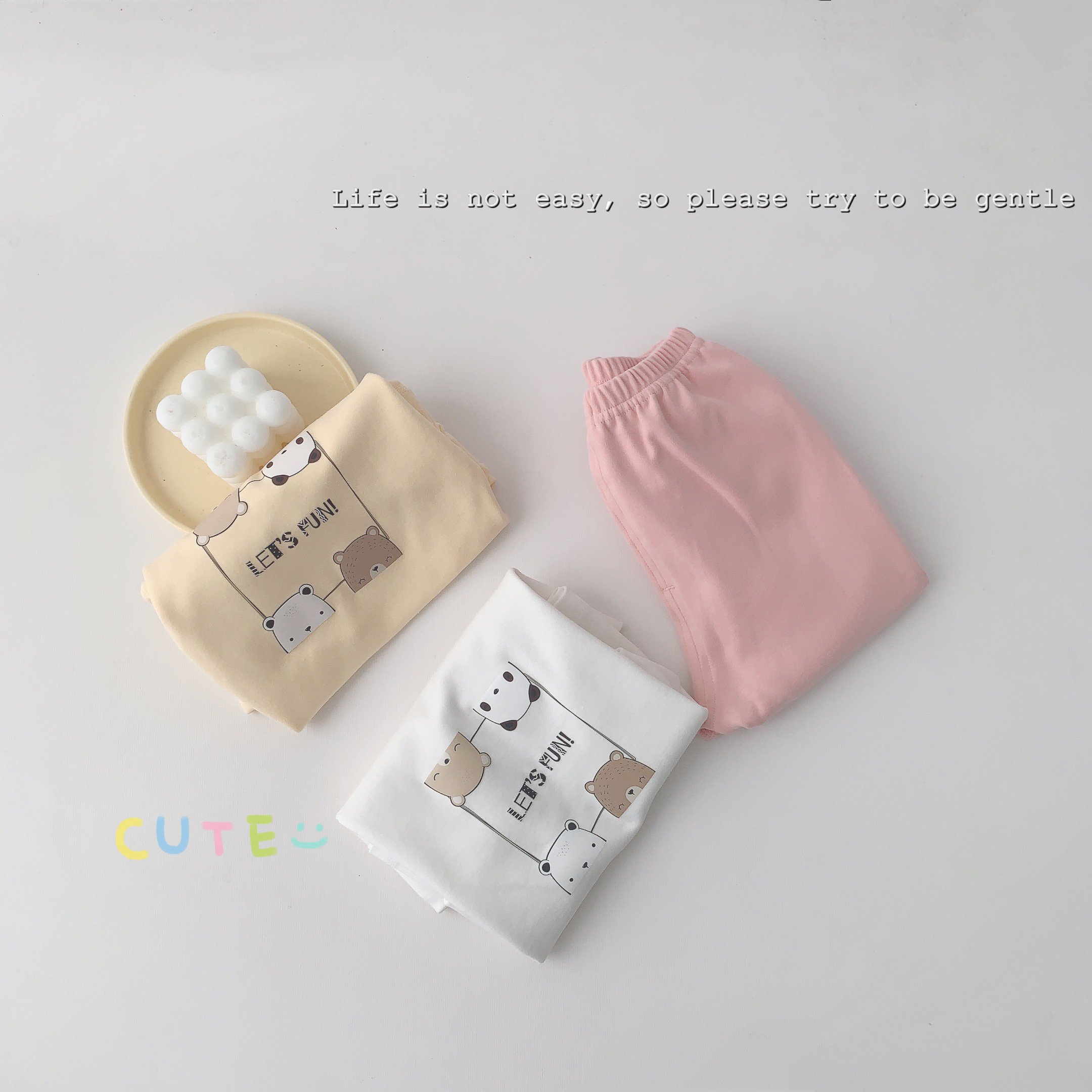 Purorigin 2024 Autumn Long-sleeved Baby Clothing Suit Undershirt Kids Sweater Suit Children's Two-piece Set Custom Pattern