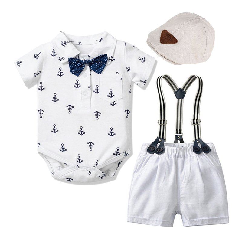 Children Clothing Kids Summer Infant Toddler Baby Boys Clothing Set With Hat