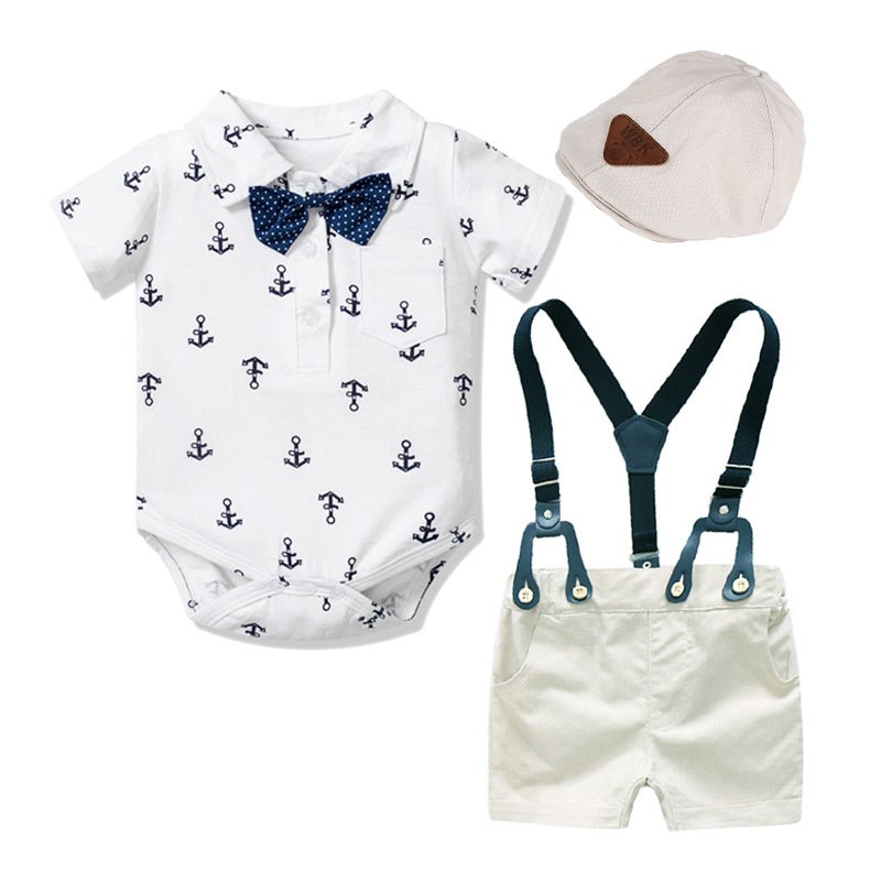 Children Clothing Kids Summer Infant Toddler Baby Boys Clothing Set With Hat