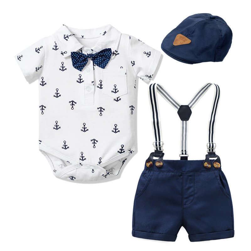 Children Clothing Kids Summer Infant Toddler Baby Boys Clothing Set With Hat