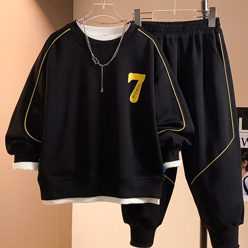 2024 Korean Style Spring Autumn Teenagers Hoodies Suits 2pcs Casual Kids Boy Sports Clothing Sets
