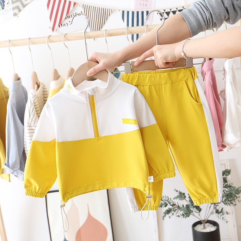Children's clothing, boys, new spring casual fashion hoodie set