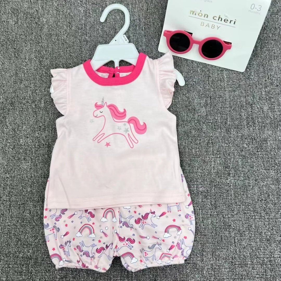 Luxury Summer3-24Months Newborn Romper Strappy Pants Cotton Baby gril Kids Clothing Sets Body Suit For Infant