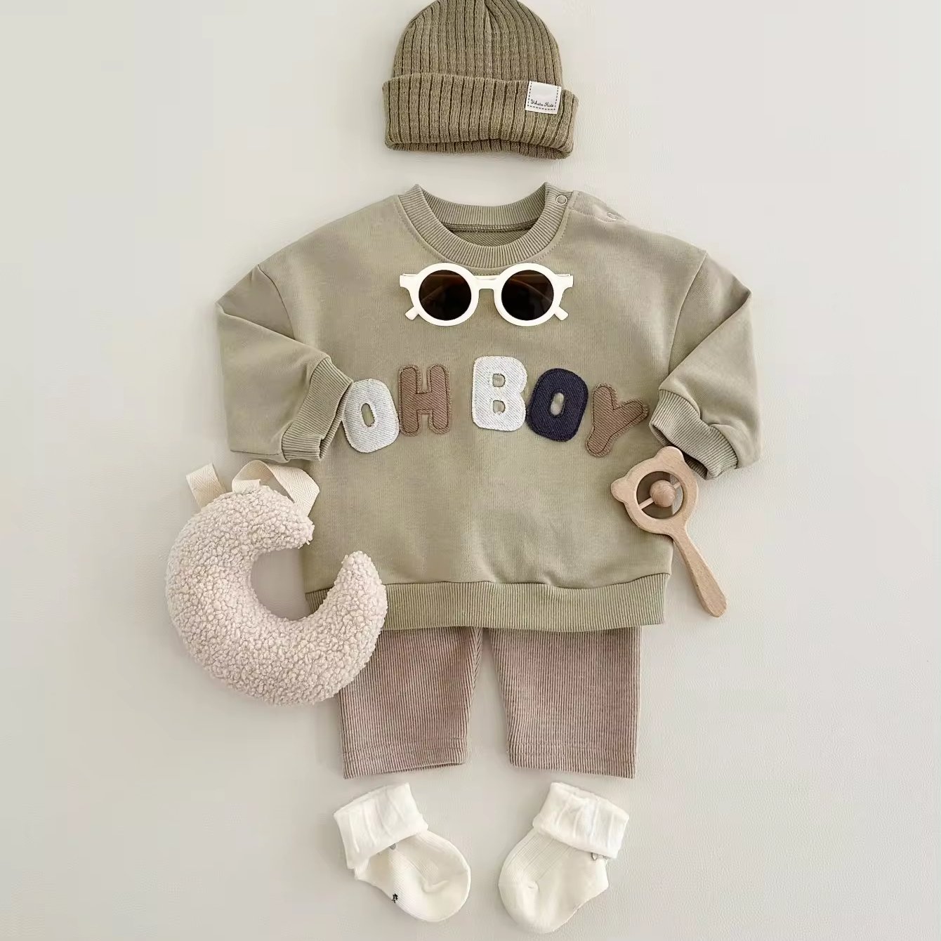 Autumn Spring Baby Boy Clothes Set Newborn Infant Letter Cotton Outfits Girls Casual Two Pieces Clothing Set