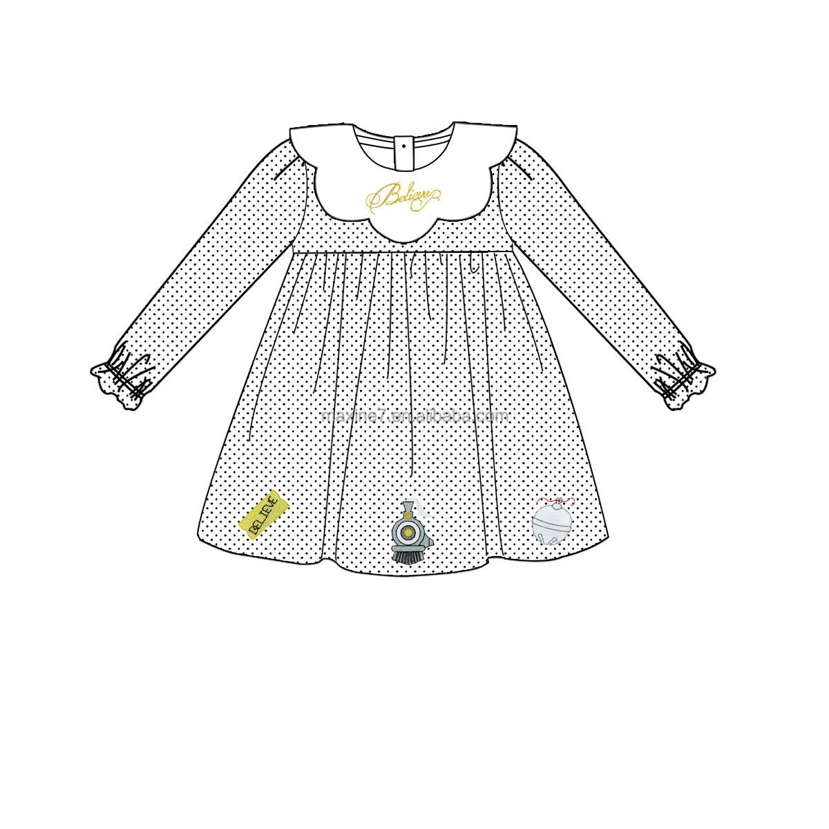 Newest Design Christmas Kids Clothing Sets Train Ticket Embroidery Boy Outfits Winter Cotton Cotton Wholesale Boy Sets