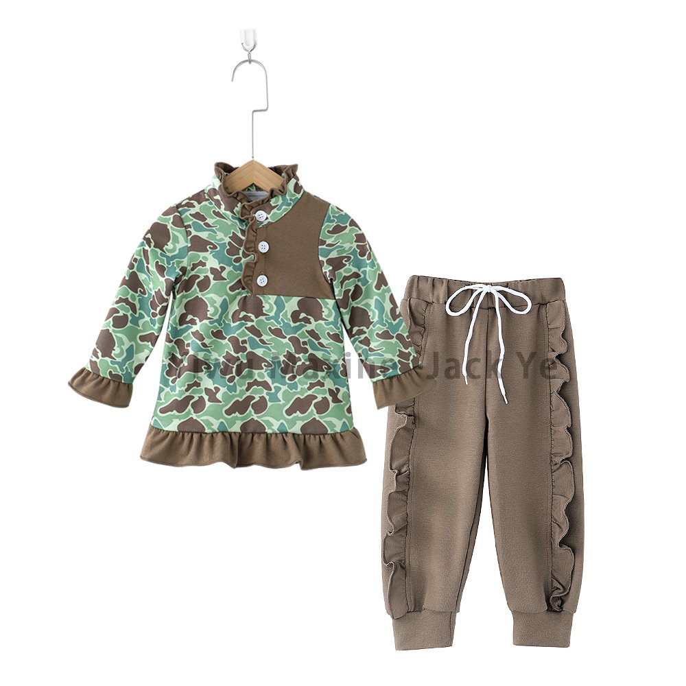 Maxine Factory Design Girl Fall Clothes Set Custom Name Children's Clothes Thick Material Girl Jogger Set