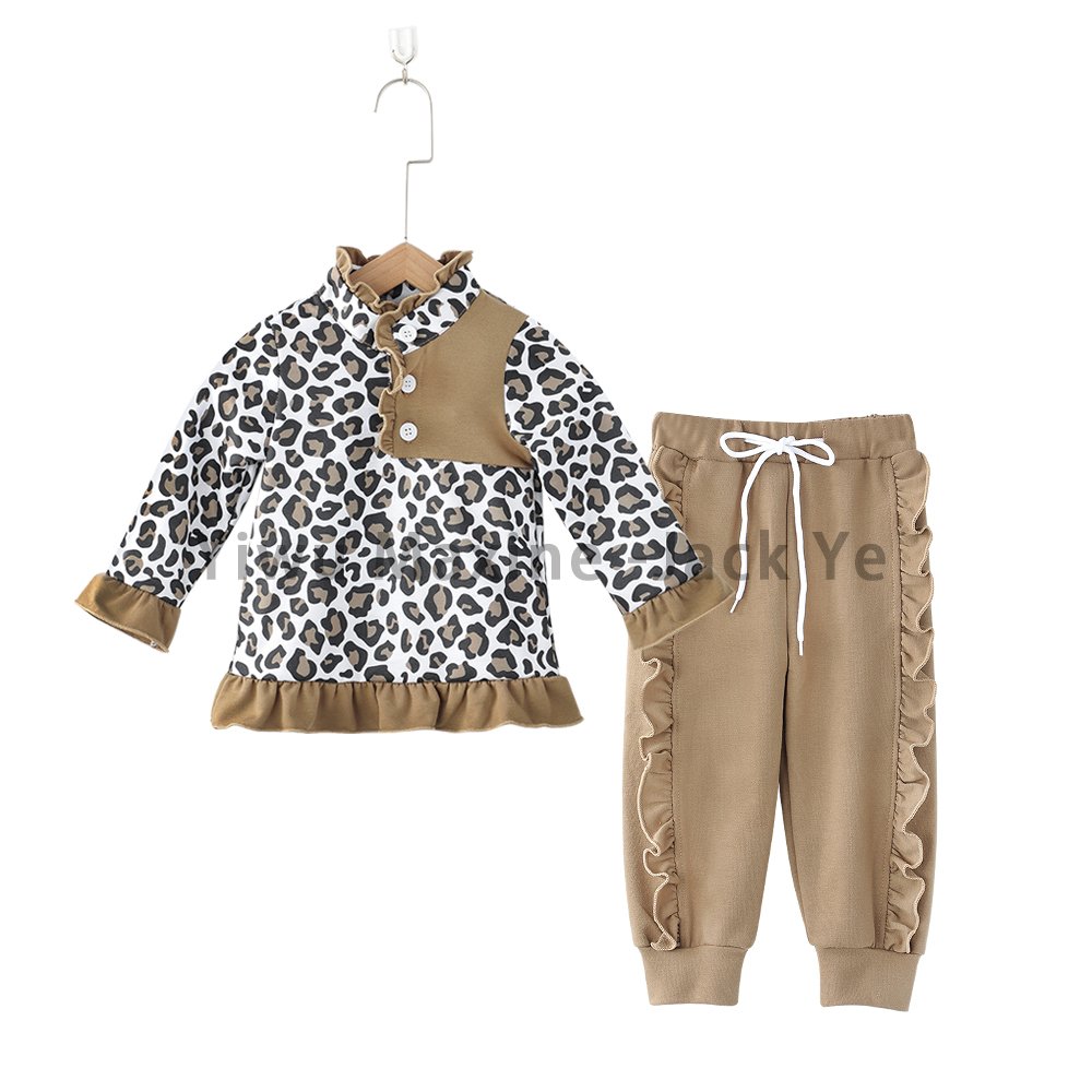Maxine Factory Design Girl Fall Clothes Set Custom Name Children's Clothes Thick Material Girl Jogger Set