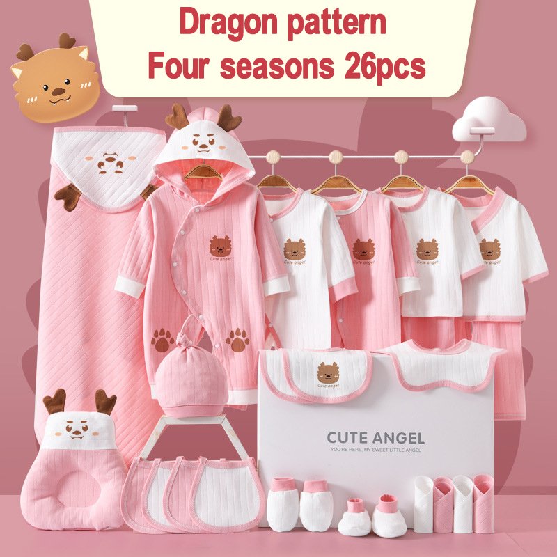 Custom Newborn Babies Gift Box Pure Cotton Clothing Sets Casual 22pcs 24pcs 26pcs New Born Baby Clothes Sets