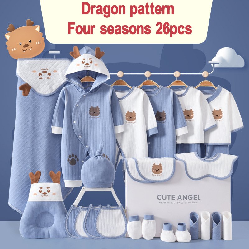 Custom Newborn Babies Gift Box Pure Cotton Clothing Sets Casual 22pcs 24pcs 26pcs New Born Baby Clothes Sets