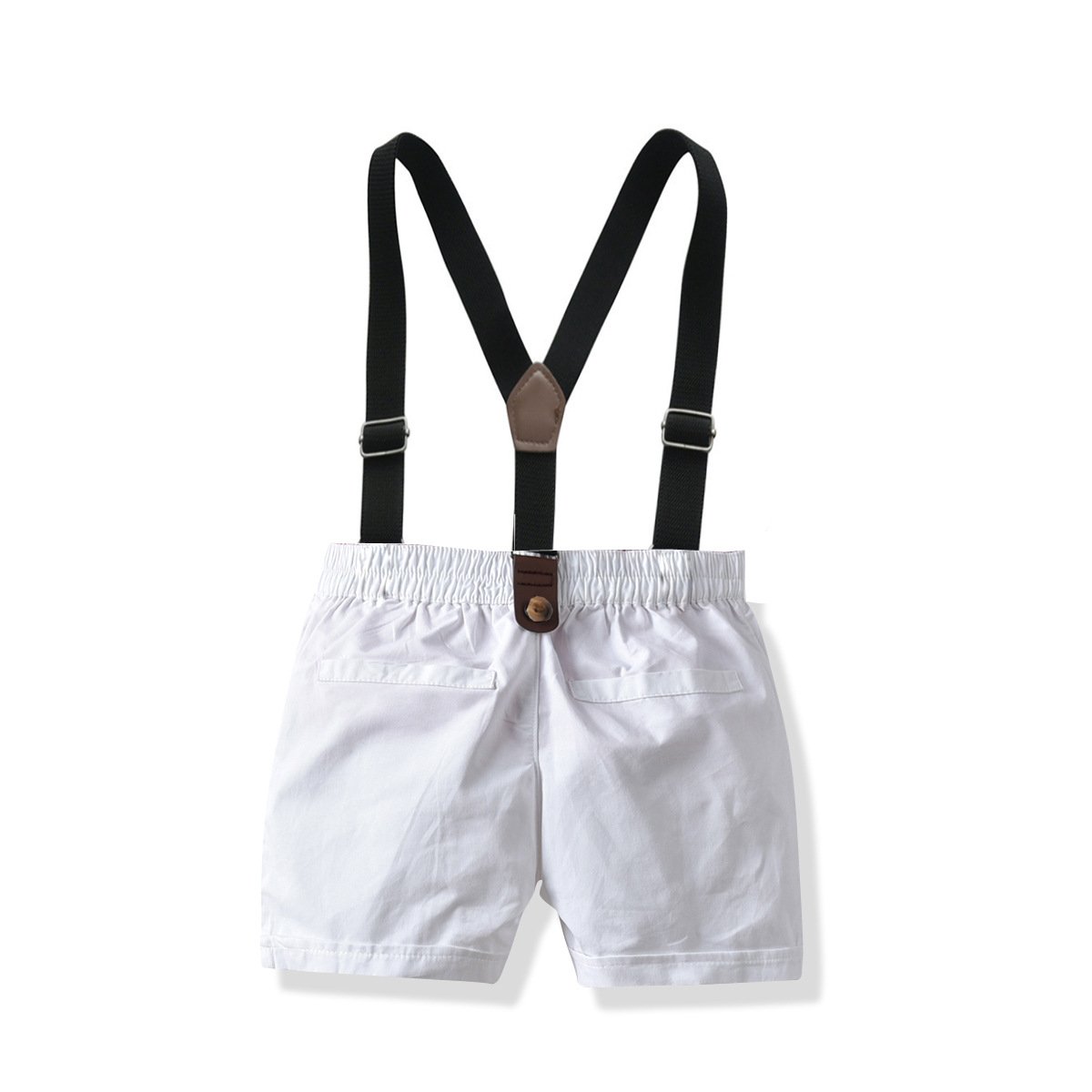Boys Shorts Set Clothes Cotton Striped Short-sleeved Shirt White Short Four-piece Set Child Baby Clothing