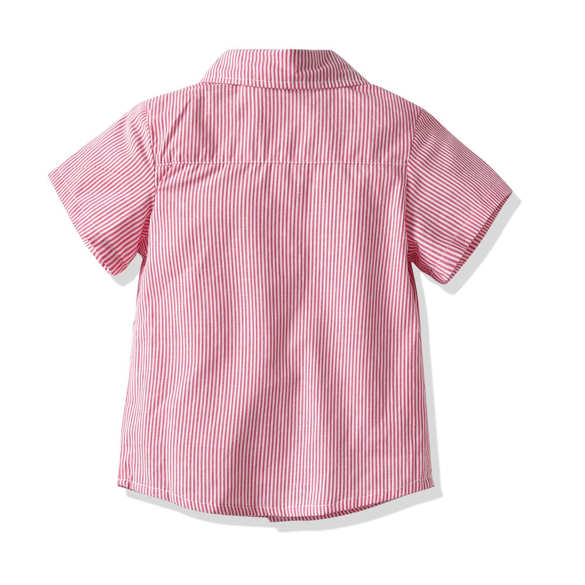 Boys Shorts Set Clothes Cotton Striped Short-sleeved Shirt White Short Four-piece Set Child Baby Clothing