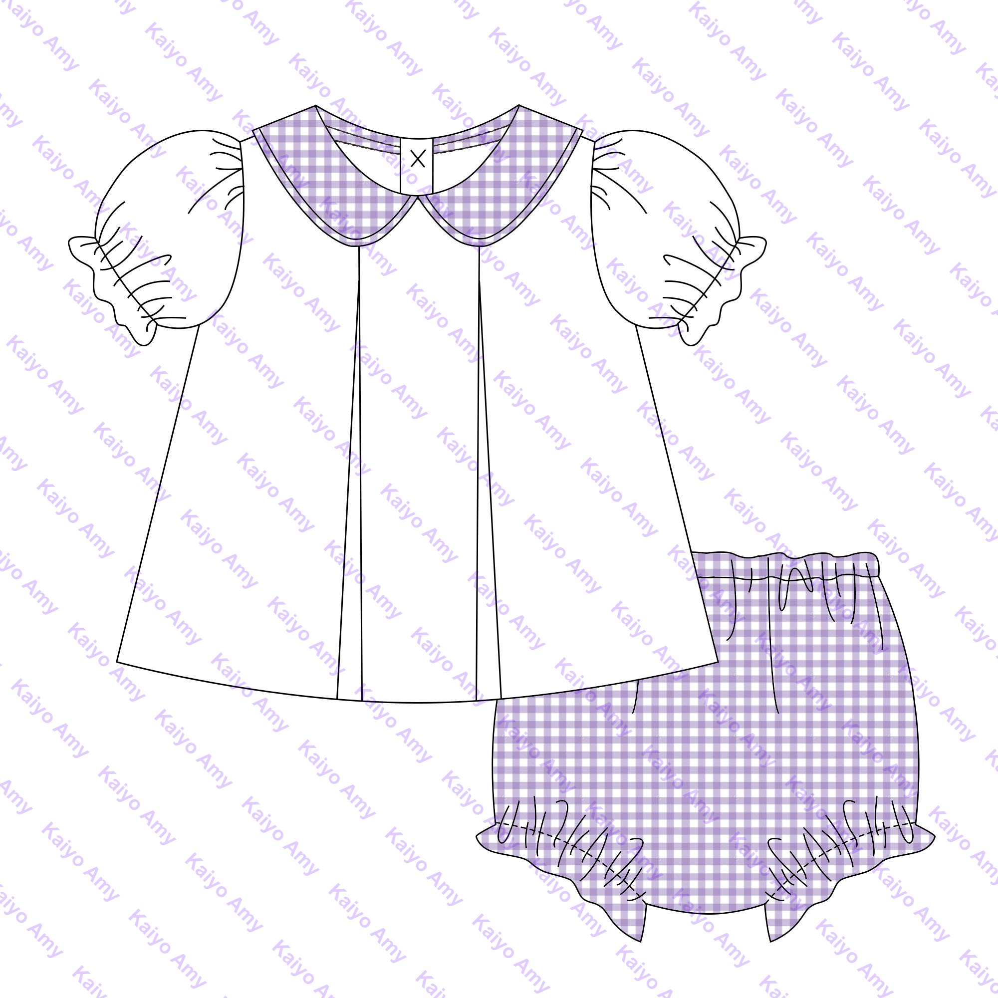 baby boys clothing sets Mardi Gras plaid peter pan collar woven t shirts and bloomer two piece short set