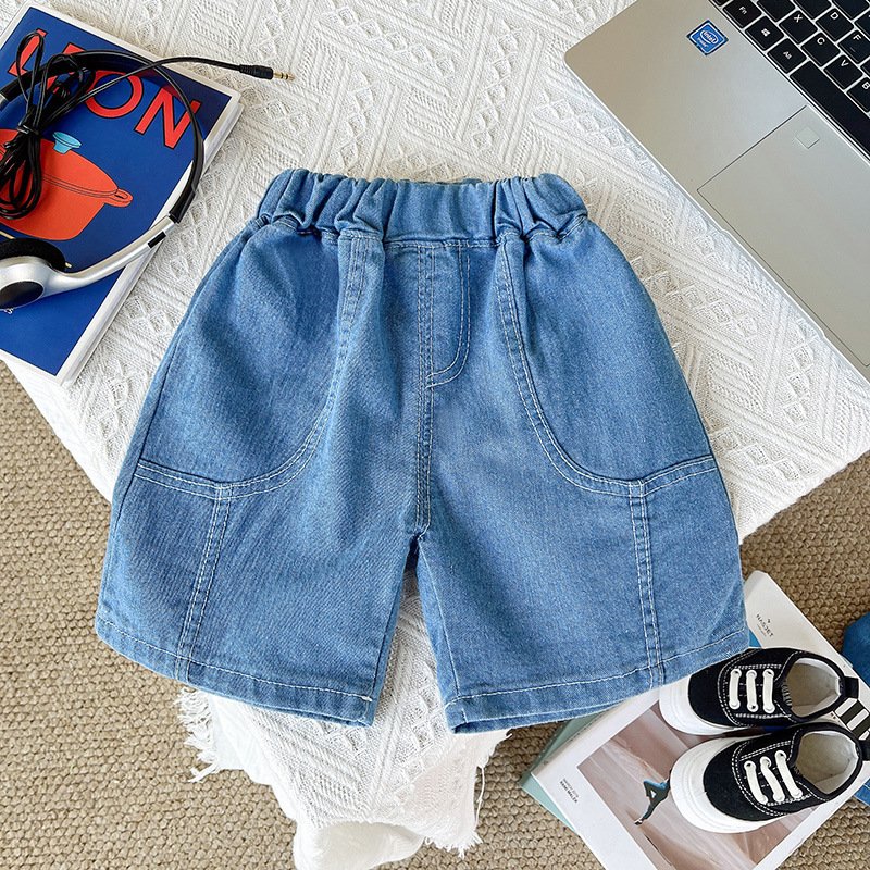Kids Stylish Summer 2pcs Suits Printed T-shirt+Denim Shorts Casual Baby Boys Clothing Sets