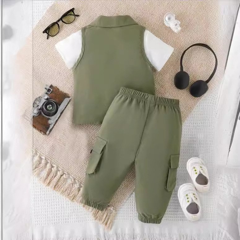 Summer new ins cross-border e-commerce foreign trade hot sports boy clothing street three-piece suit