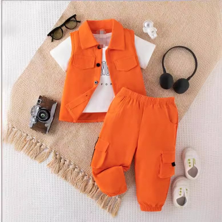 Summer new ins cross-border e-commerce foreign trade hot sports boy clothing street three-piece suit