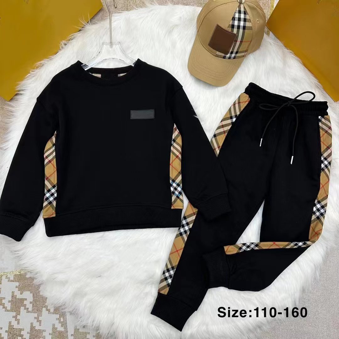 High end brand children's 2-piece set of pure cotton boys clothing sets