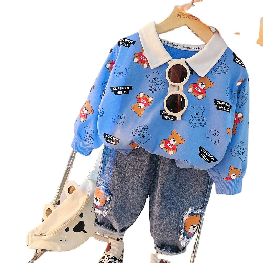 2023 New style baby clothes hot sale boys casual o-neck hoodie suit two-piece suit wholesale good price