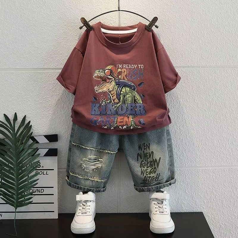 Children Clothes Summer Outfit 2 Pieces Set Outfit Baby Children Boys Kids Clothing Sets