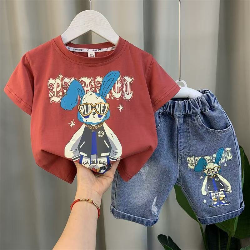 Children Clothes Summer Outfit 2 Pieces Set Outfit Baby Children Boys Kids Clothing Sets