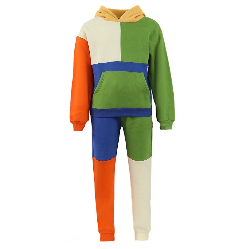 Customizable boutique stylish color block private label baby boys clothes sets kids fall clothing set