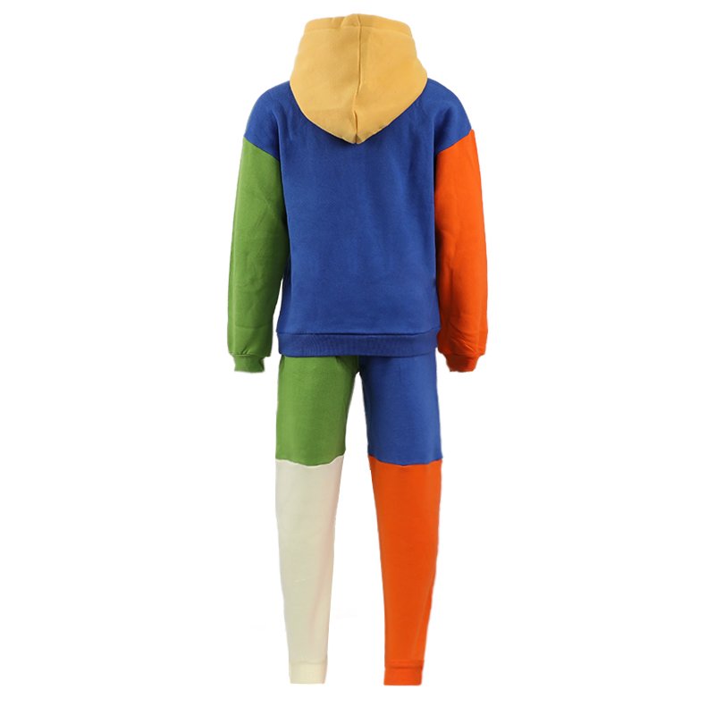 Customizable boutique stylish color block private label baby boys clothes sets kids fall clothing set