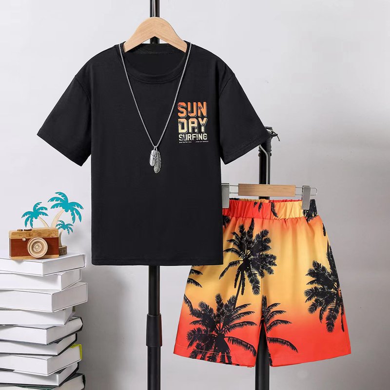 Trendy Summer Boutique Beach Wear 8 9 10 11 12 Years Old Age Children's Clothing Boy Teenage Clothes for Teen Boys Clothing Sets