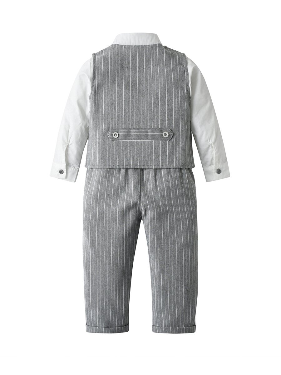 Latest Boys Gentlemen Clothes Kids Formal Dresses Boy Suits Autumn Long Sleeve Shirt Pants 3 pcs Children's Clothing