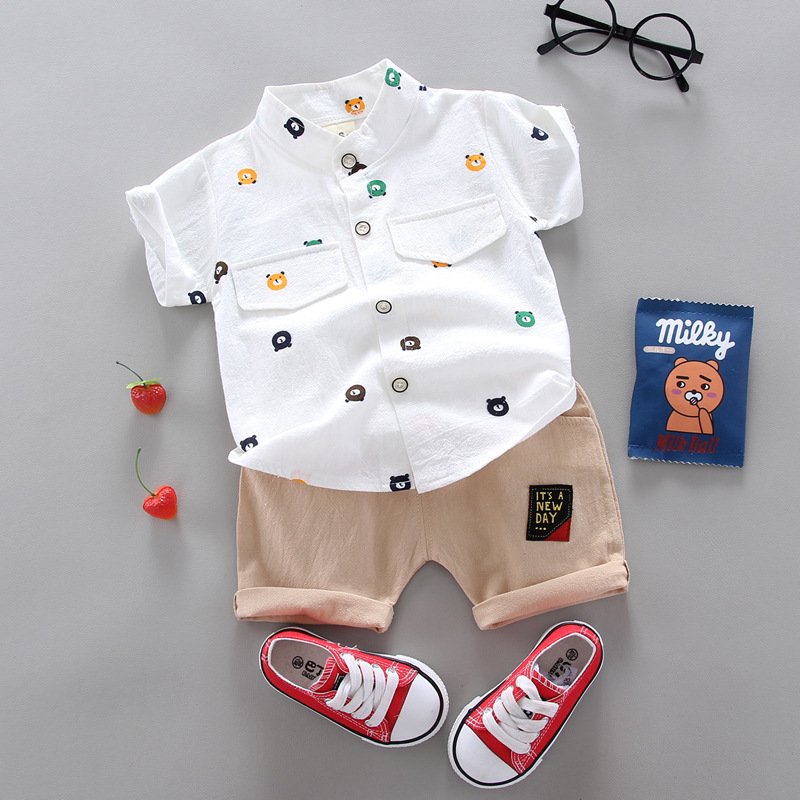 Newborn Baby Boys Girls Summer Outfits Infant Cotton T-Shirt + Shorts Two Piece Clothes Set