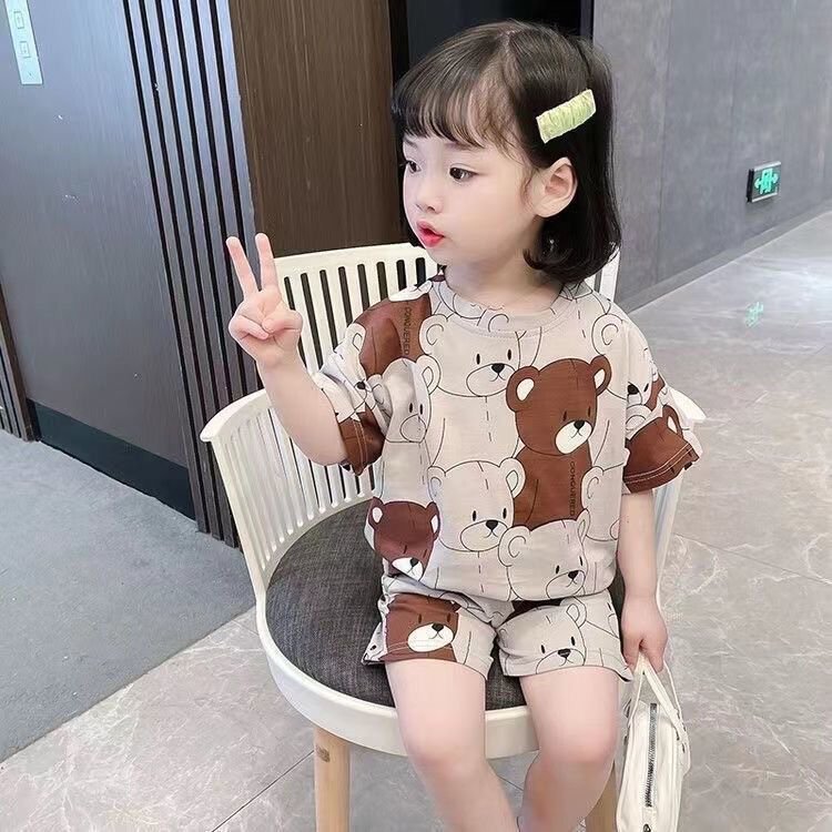 Baby Boy Clothing Set 2 5 7 9 11 12years short-sleeved T-shirt kids Polo clothes Children's leisure suit Cute cartoon clothing