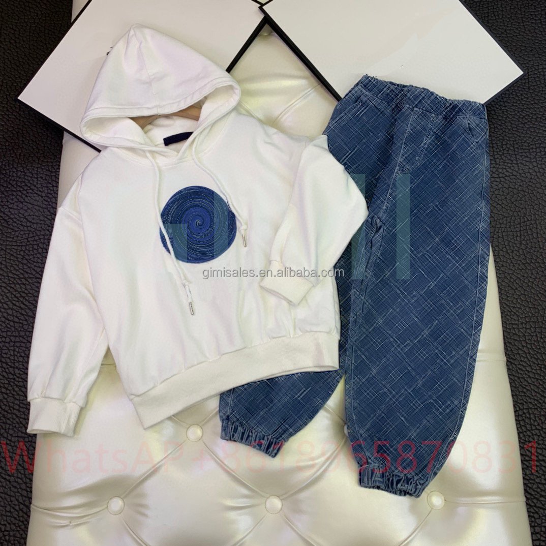 Famous Brand Kids Clothes 1/4 Zip Pullover Boys Pants Custom Zip Up Hoodie Two Piece Pants Set Girl Luxury Kids Tracksuits Sets