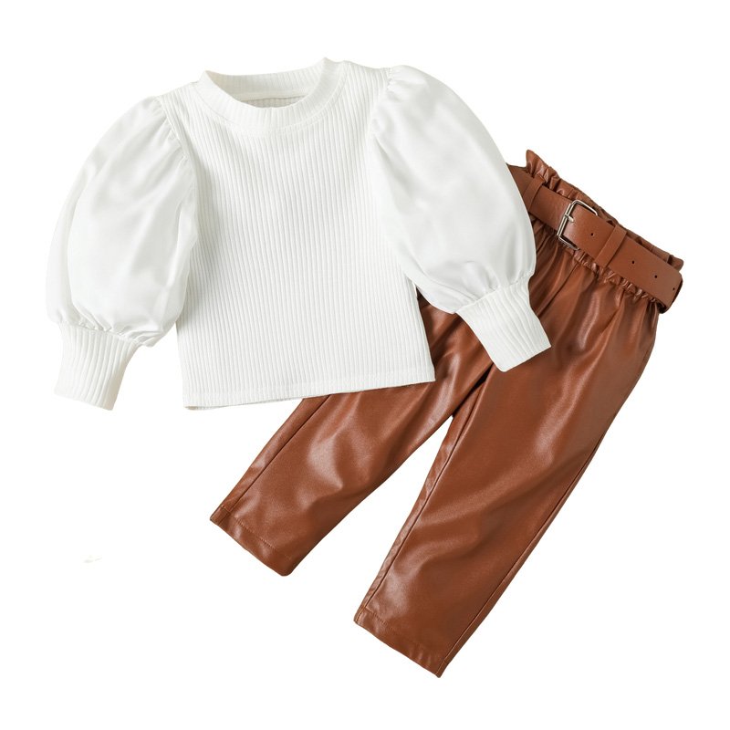 custom two piece pants set baby girls Autumn and winter kids clothing baby clothing sets