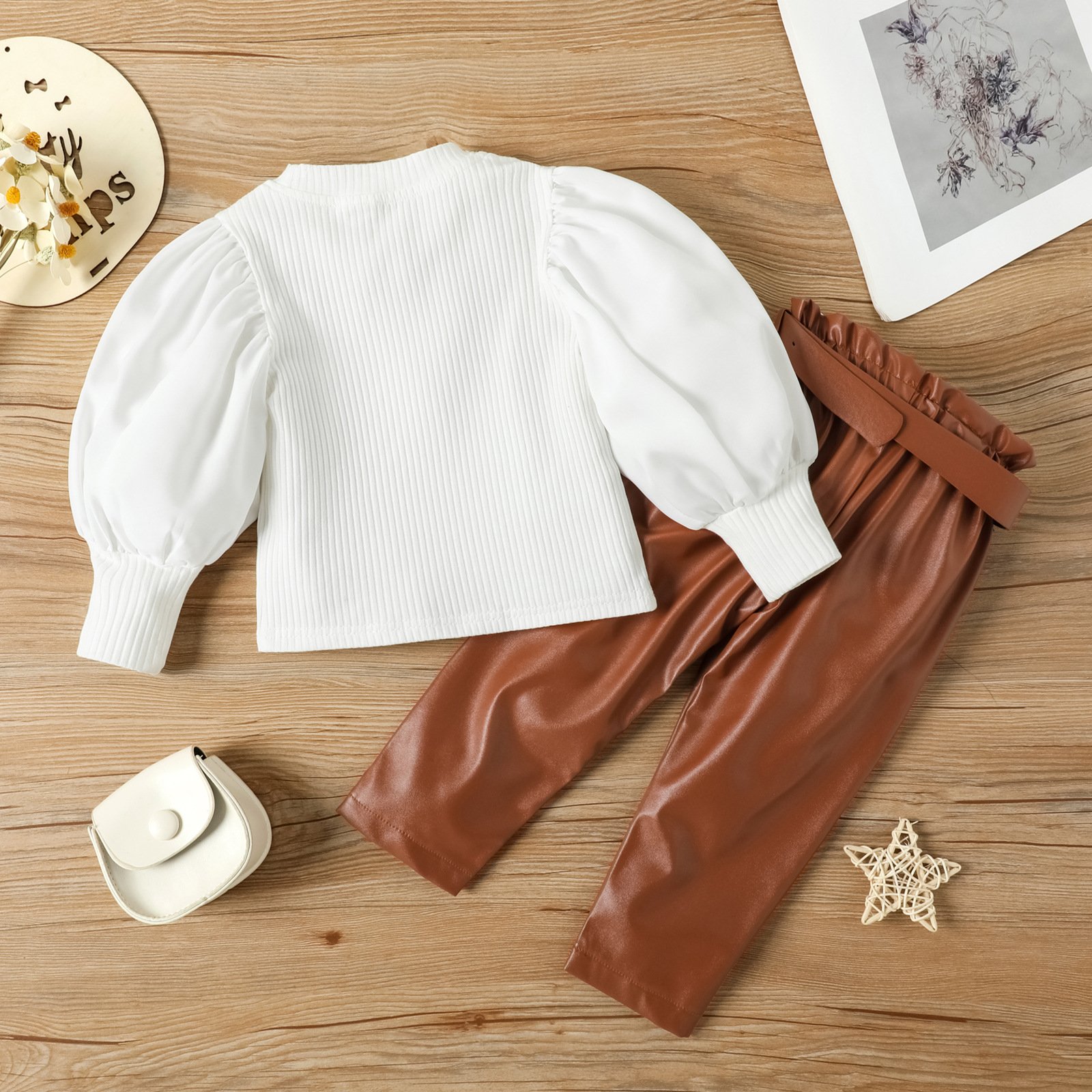 custom two piece pants set baby girls Autumn and winter kids clothing baby clothing sets