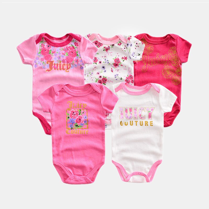 new baby bodysuit 5pcs set infant clothes baby girl and boy romper 100% cotton baby jumpsuit for summer