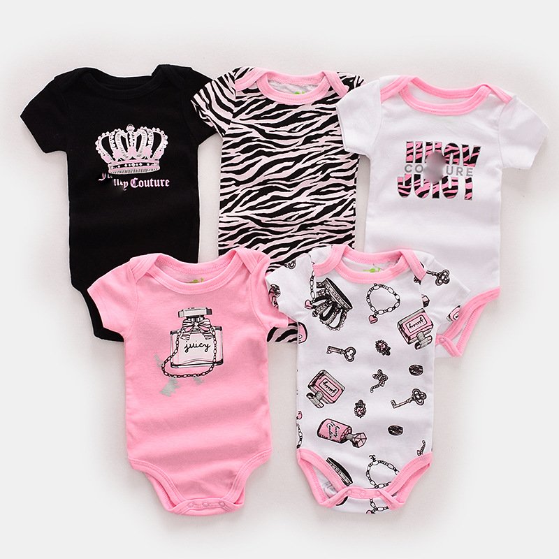 new baby bodysuit 5pcs set infant clothes baby girl and boy romper 100% cotton baby jumpsuit for summer