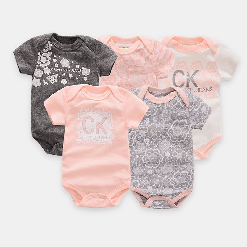 new baby bodysuit 5pcs set infant clothes baby girl and boy romper 100% cotton baby jumpsuit for summer