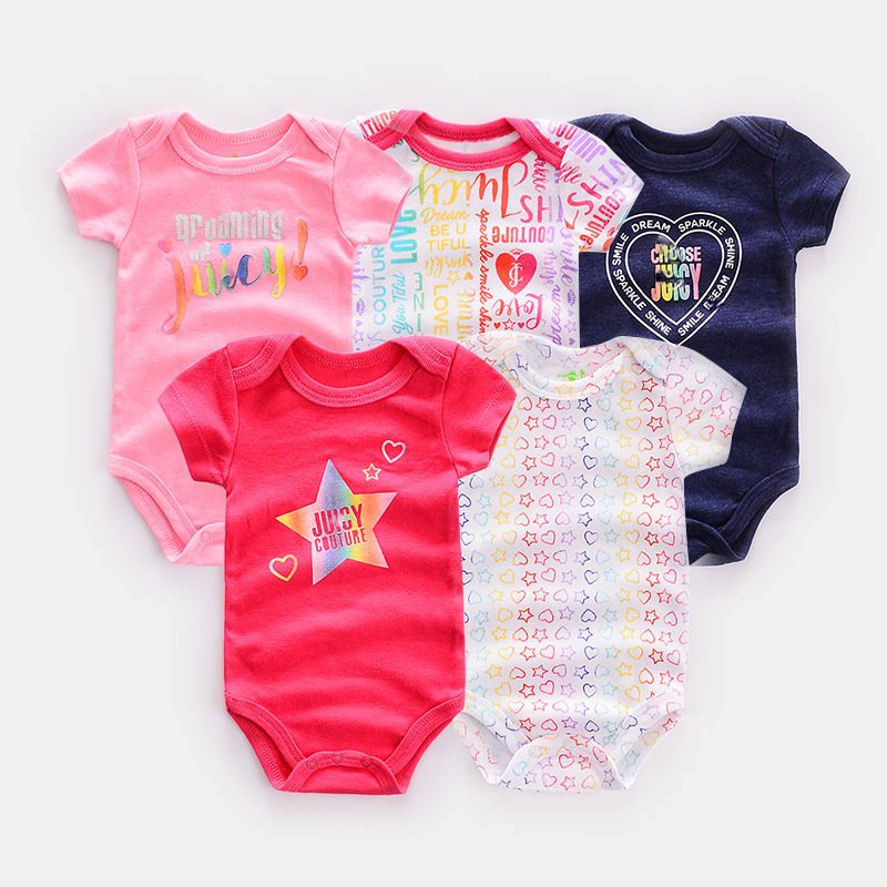 new baby bodysuit 5pcs set infant clothes baby girl and boy romper 100% cotton baby jumpsuit for summer
