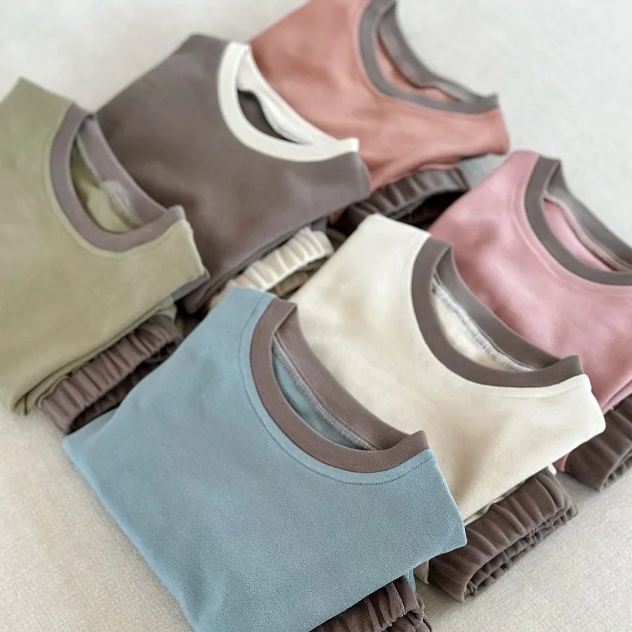 Wholesale Kids Sets Athletic Casual Two Piece Cotton children's Sets Sweatshirt Baby Clothing Sets
