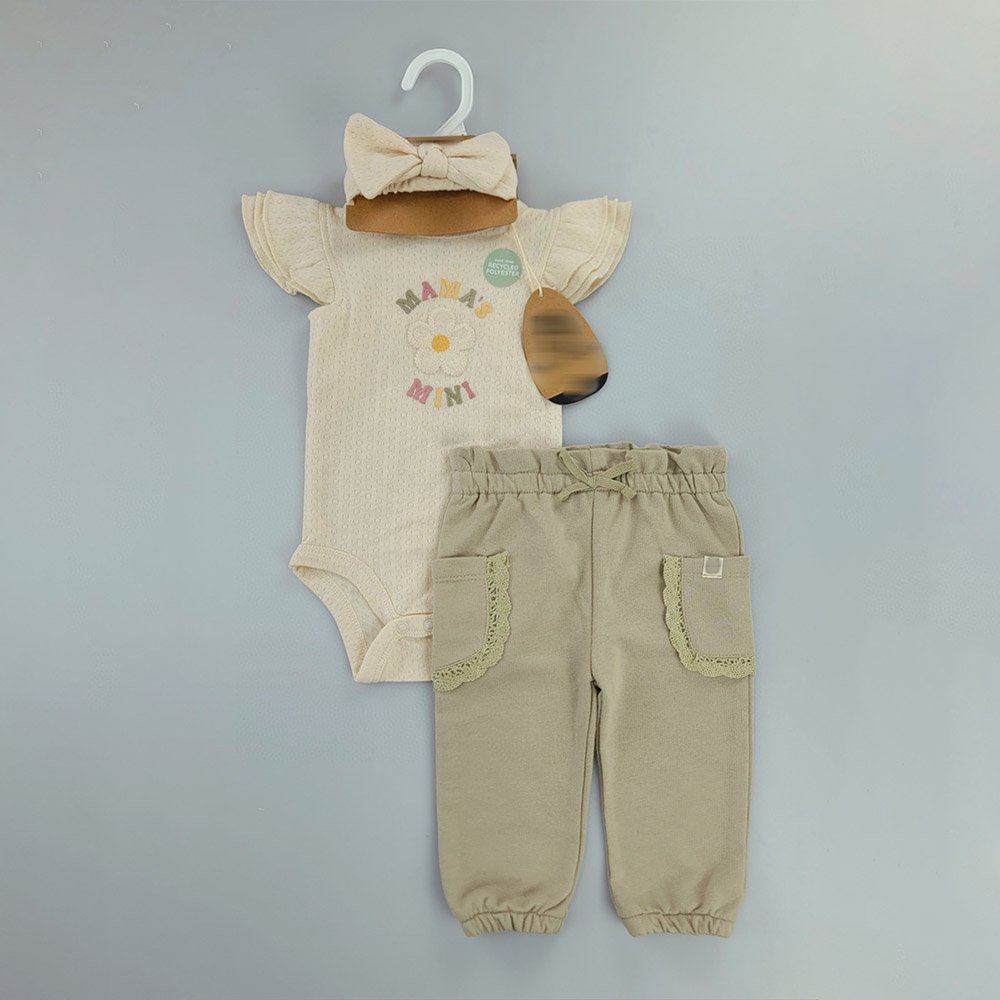 Latest Design Toddler Boy 3pcs Set Infant Bodysuit+Trousers+Hairband Hot Sale Summer Short Sleeve Newborn Clothes