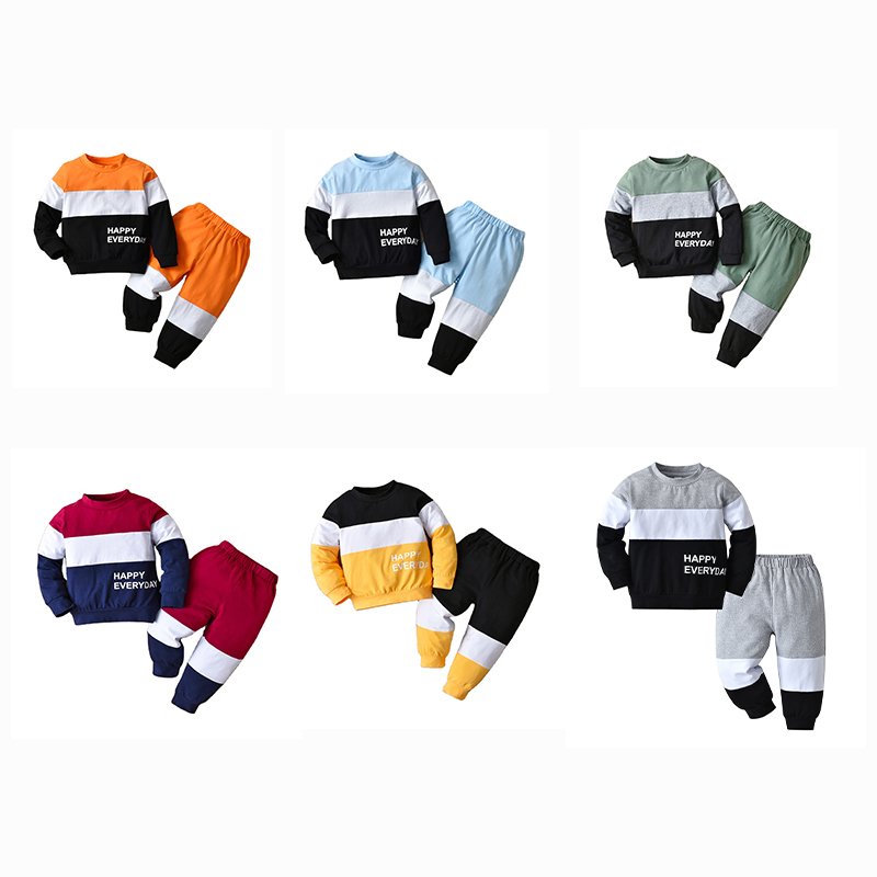 Hot Fashion Boys Sweater Suit Custom Color Casual Suit Long Sleeve Clothes Suit Kids