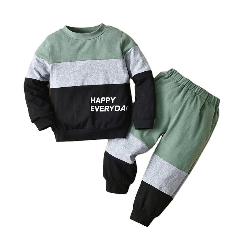 Hot Fashion Boys Sweater Suit Custom Color Casual Suit Long Sleeve Clothes Suit Kids