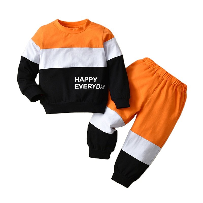 Hot Fashion Boys Sweater Suit Custom Color Casual Suit Long Sleeve Clothes Suit Kids