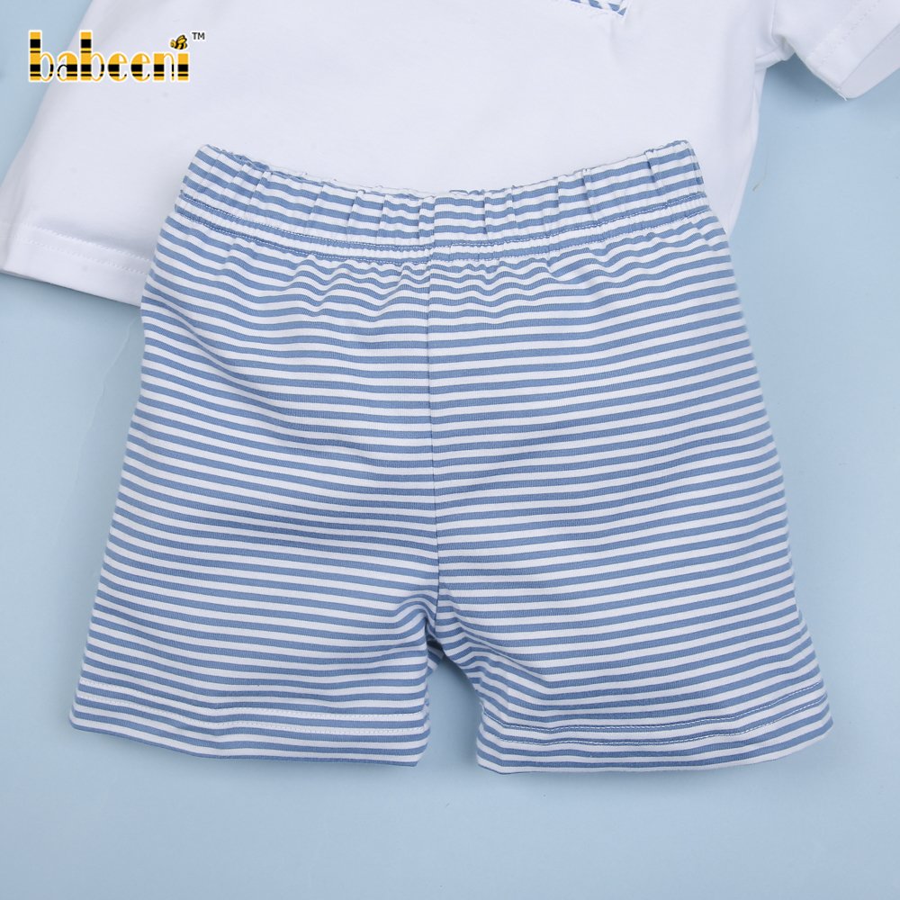 I love Dad hand smocked boy set clothing ODM OEM wholesale smocked children clothing set boys clothing sets - BB3022