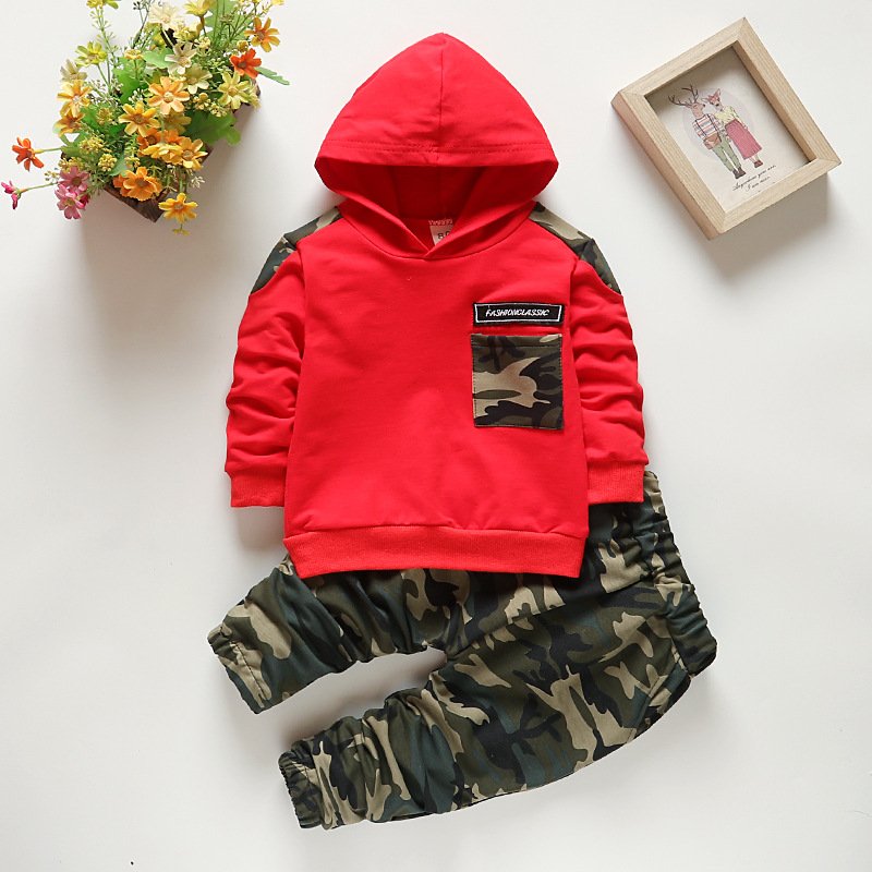 2022 Winter New Desgin Boys Keep Warm Camouflage Hoodie Clothing 3 Pieces Sets Camouflage Kids Jackets And Pants With Hoodies