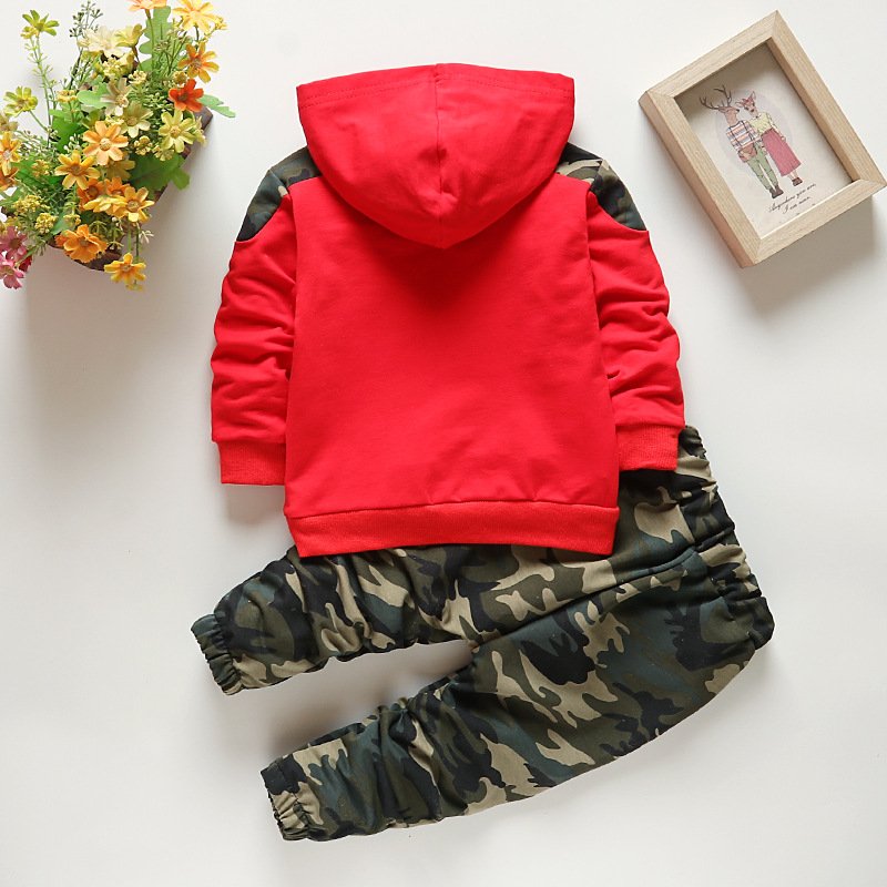 2022 Winter New Desgin Boys Keep Warm Camouflage Hoodie Clothing 3 Pieces Sets Camouflage Kids Jackets And Pants With Hoodies