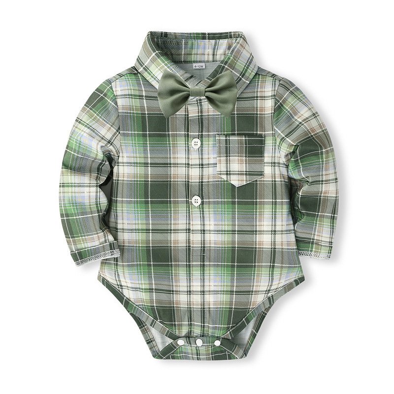 Baby Formal Set Spring 2024 New Plaid Gentleman Wear Jumpsuit Suspender Pants Set Baby Clothing Summer Wear